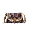 Small Square Polyester Crossbody Bag With Wave Point Design And Lace Decor For Street Fashion