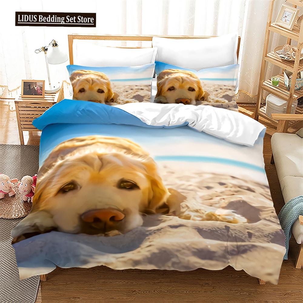 Dog Duvet Cover Set 3D Print Dog Math Book King Queen Full Size Comforter Cover For Kids Boys Girls Teens Polyester Bedding Set