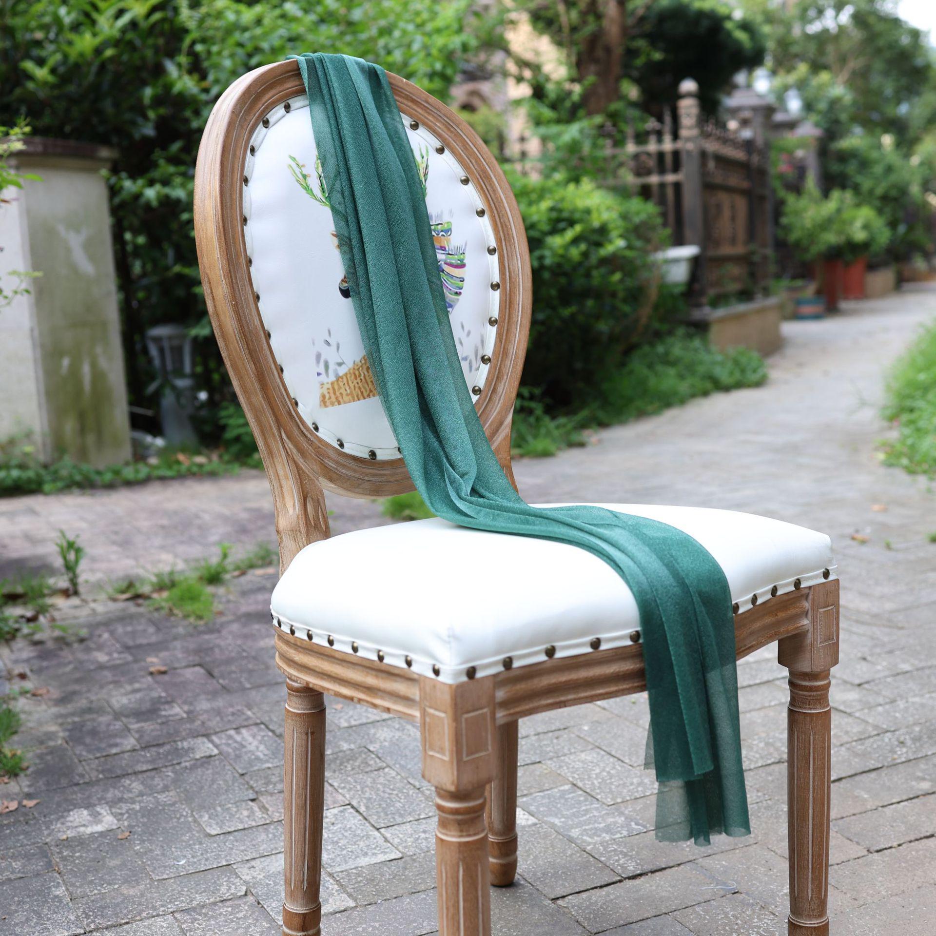 

Скандинавська весільна вуаль на стіл: Однотонний шифоновий креп для декорування їдальні та вечірок 30x300 cm