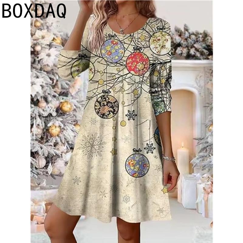 3D Funny Cartoon Cat Print Mini Dress Vintage Loose A-Line Casual Dress Autumn New Women's Long Sleeve O-Neck Sweet Kawaii Dress
