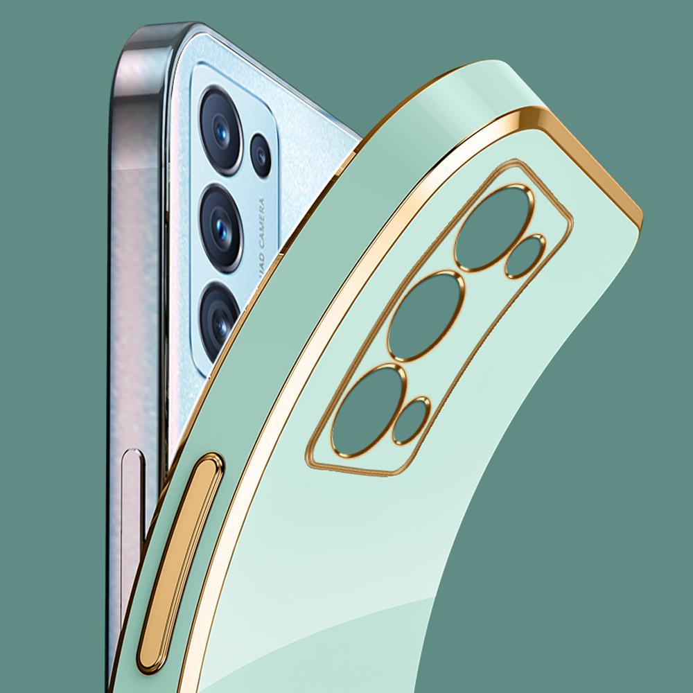 For Oppo Reno6 Pro 5G Case Luxury Square Plating CPH2247 Phone Case ShockProof Silicone Back Cover Fundas