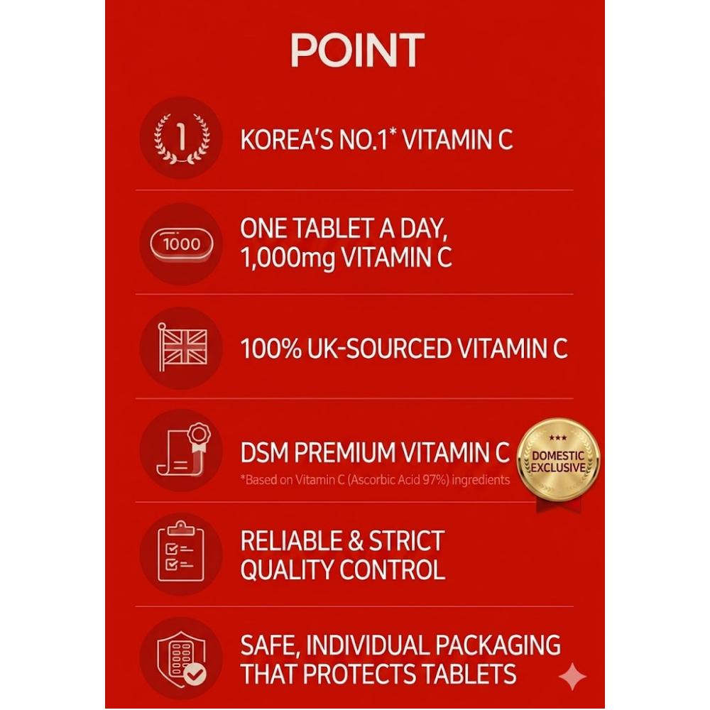 [Goryeo Undan] Vitamin C 1000 (180ea) / Korea Undan