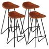 Day and Night - Day and Night Kitchen Bar Stools 4 Units Brown Genuine Leather