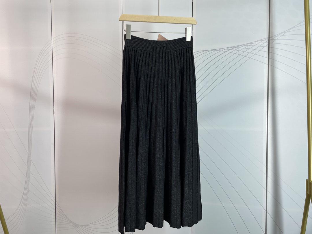 

Юбка миди плиссированная жаккардовая из золотой нити Nanyou Early Spring MM25 для женщин Large чёрный