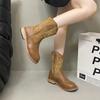 New Style Embroidered Cowboy Boots for Women Leather Boots Lightweight Comfortable Western Boots Zapatos De Mujer Plus Size