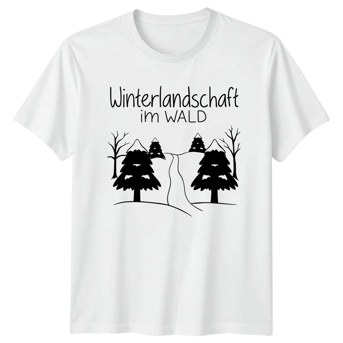 Winterlandschaft Im Wald T-Shirt German Forest Nature Christmas For Him & Her S