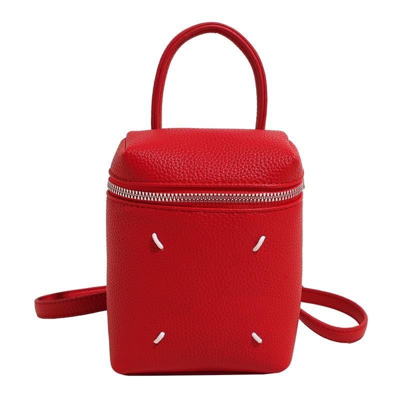 

2025 новый нишевый дизайн модная текстура сумка-мессенджер для мобильного телефона повседневная универсальная однотонная высококачественная портативная женская сумка красный