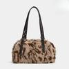 Leopard Print Plush Bag Women's Autumn/winter New Fashion Fuzzy Shoulder Bag