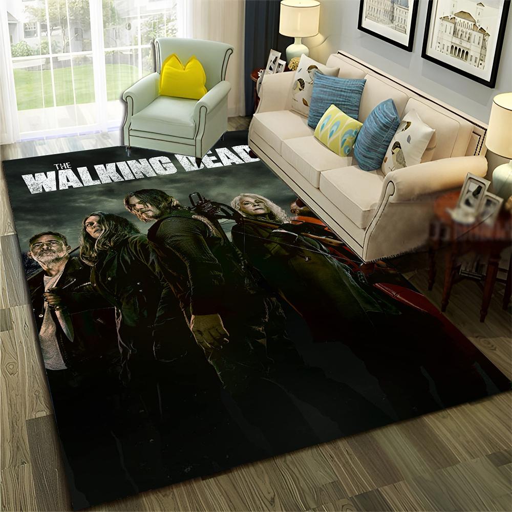 TV Horror The Walking Dead TWD Tappeto per Casa Soggiorno Camera da Letto Divano Zerbino Decorazione, Tappeto Area Gioco Bambini Tappetino Antiscivolo