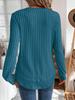 2025 Autumn Women's Long Sleeve Knit Pullover - Solid Color, European American Style, Versatile Round Neck