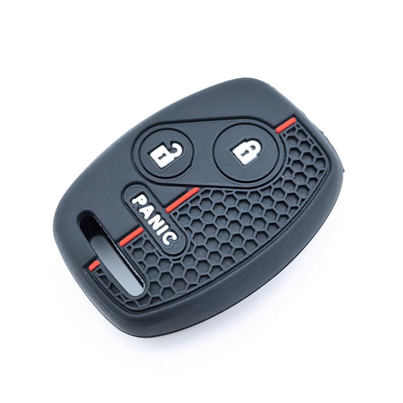 Car Key Fob Case Keychain For Honda Civic 4D Jazz Gr8 Cr-V Srv Frv Fit Csx Chord 7 Accord Emblem Extra Screw Silicone Protection