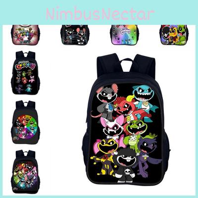 Mochila Pesadelo Bichinhos Estampada Desenho Animado Jogo Estudante Mochila de Alta Capacidade