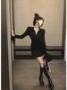 Women's Autumn Long Sleeve Polo Collar T-Shirt Dress - Sexy, Slim Fit Mini Skirt