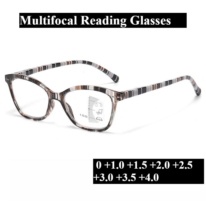 Multifocal Reading Glasses +1.0 +1.5 +2.0 +2.5 +3.0 +3.5 +4.0 Dual Purpose Presbyopia Glasses for Both Near and Far Use