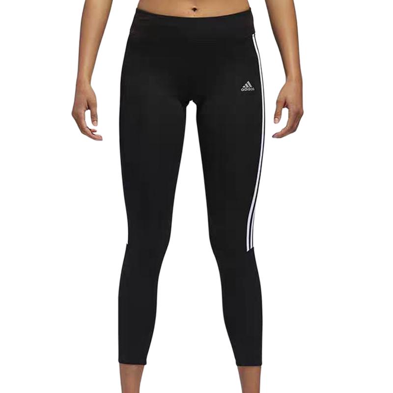 adidas Pantaloni lunghi sportivi casual da esterno a righe con stampa logo da donna neri CZ8095