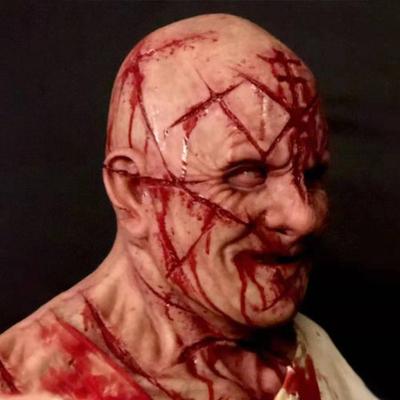 Gesichtsbedeckung Schreckliches Latex Halloween Erschrecken Mundlose Alien-Gesichtsbedeckung Kopfbedeckung Cosplay-Requisite für Party