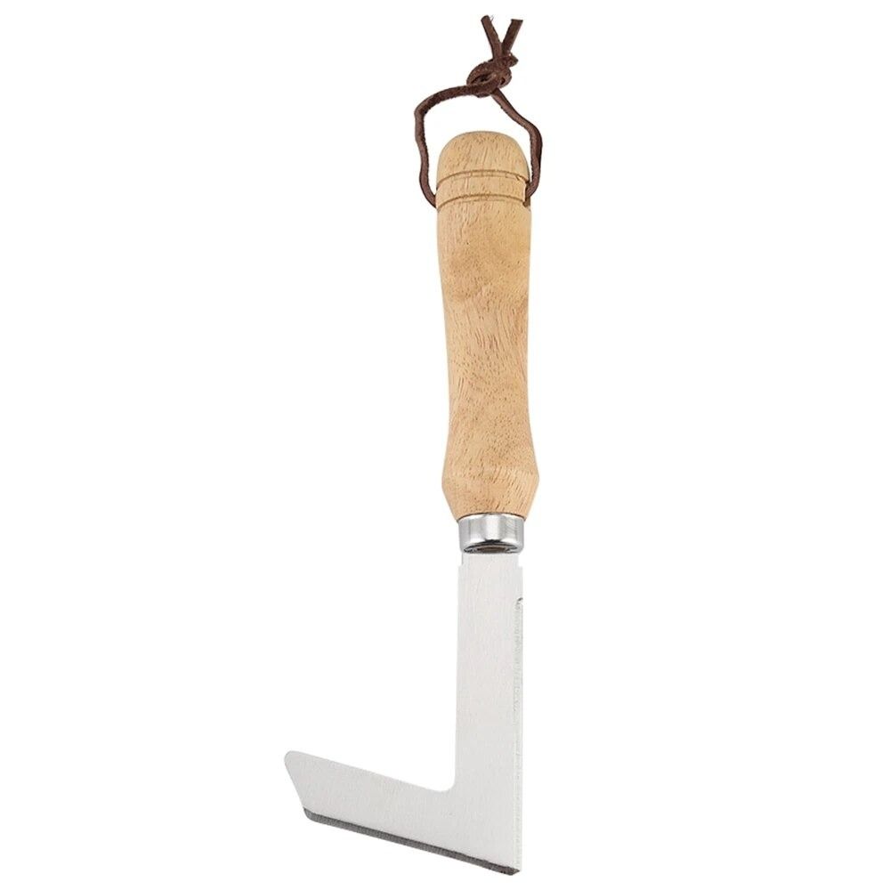 

Садовая лопата из нержавеющей стали, грабли, лопата с деревянной ручкой, нержавеющий Г-образный серп для прополки, ручной инструмент для прополки щелей