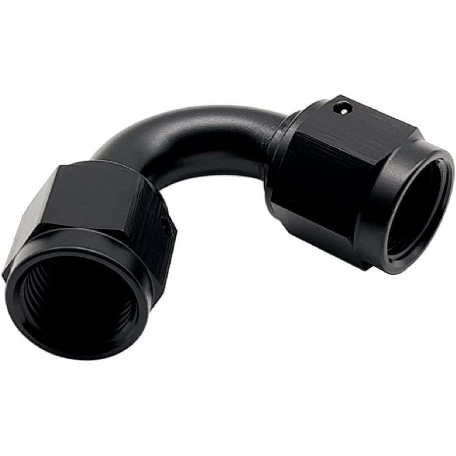 6AN Female To 6AN Female 120 Degree Swivel Coupler Fitting Adapter Union Aluminium Black