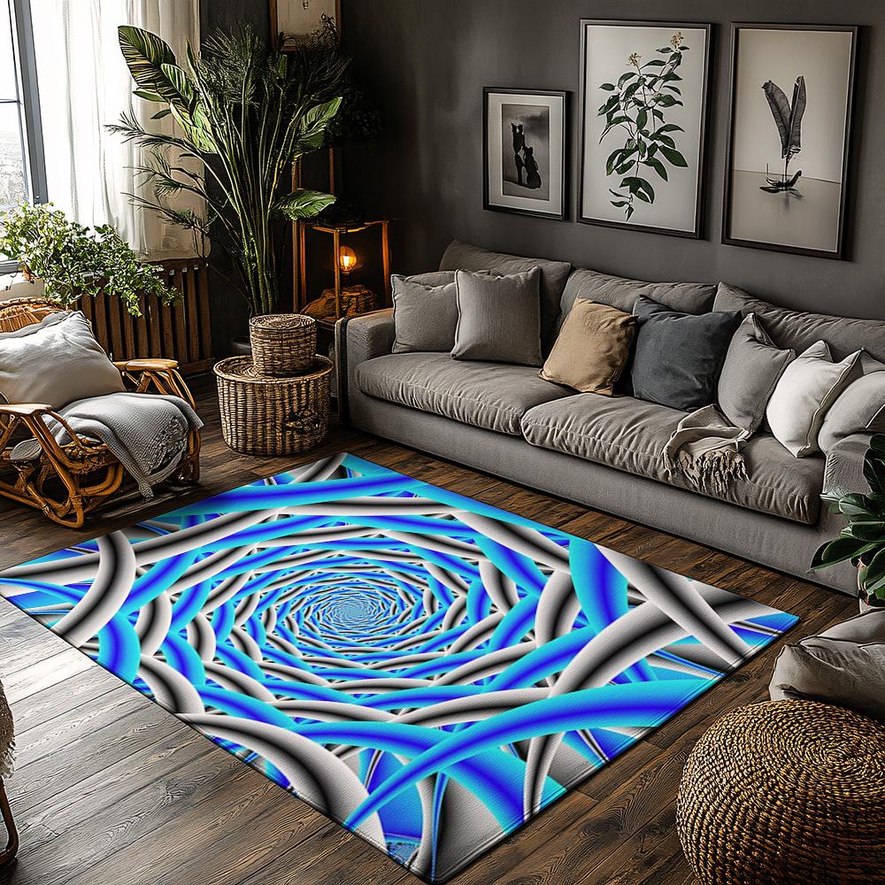 

Tuniu Abstract Blue Maze Rug Non Slip Home Floor Carpet Mat for Living Room Bedroom Kitchen Decor 50cm x 80cm