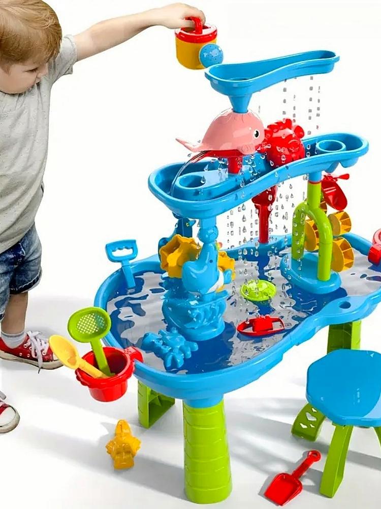 Kinder Outdoor Strandspielzeug Tischwasserplanschbecken Sandplattform Indoor und Outdoor Multifunktionales Strandspielzeug für Kinder