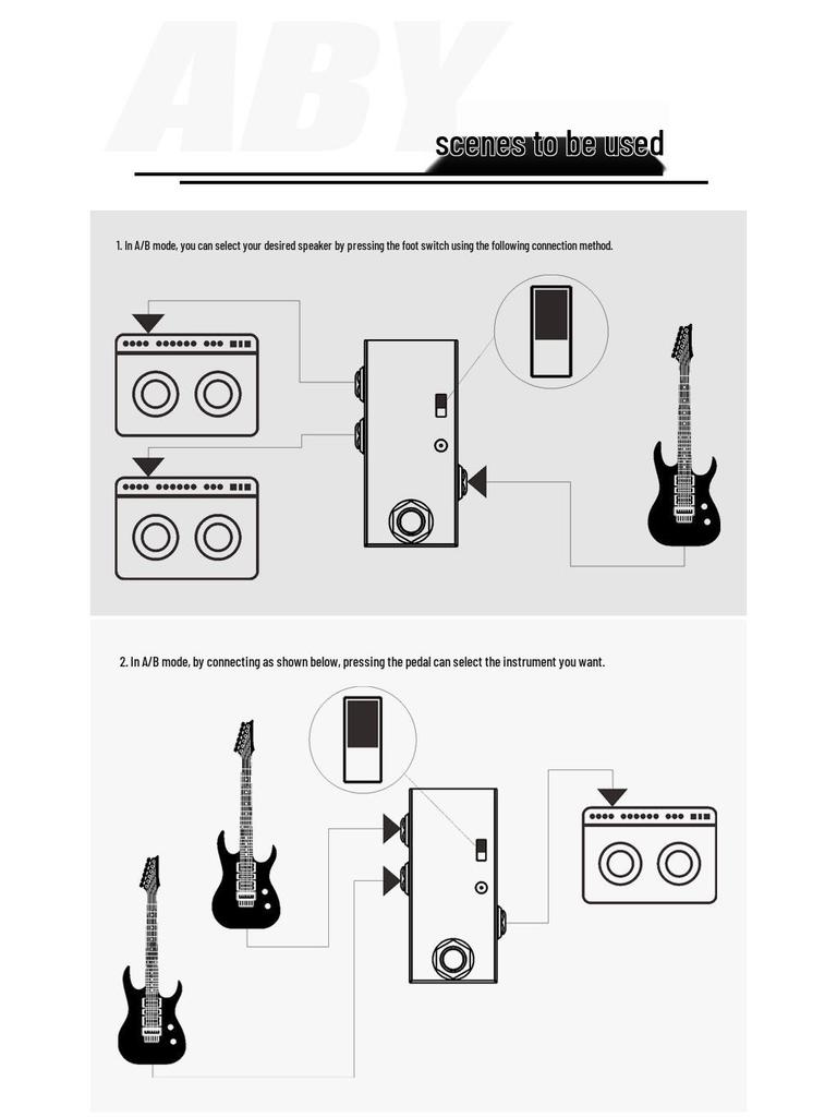 M-VAVE Guitar ABY Line Selector: Pro Electric Guitar Amp Switch & Signal Splitter for Performances