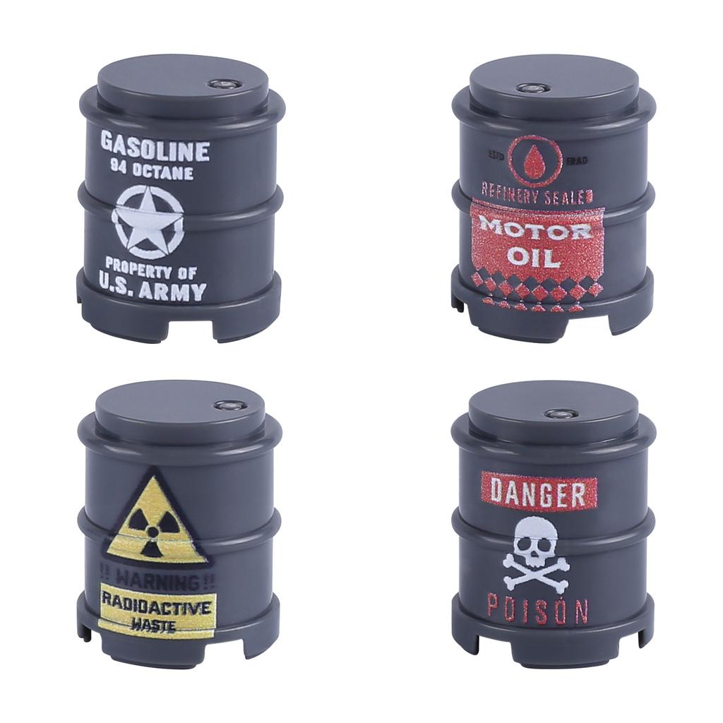 MOC WW2 Military Oil Barrel Weapons Box Building Block Set War Scene Accessories Bullet Motorcycle Sandbag Block Bricks Toys  Playsets