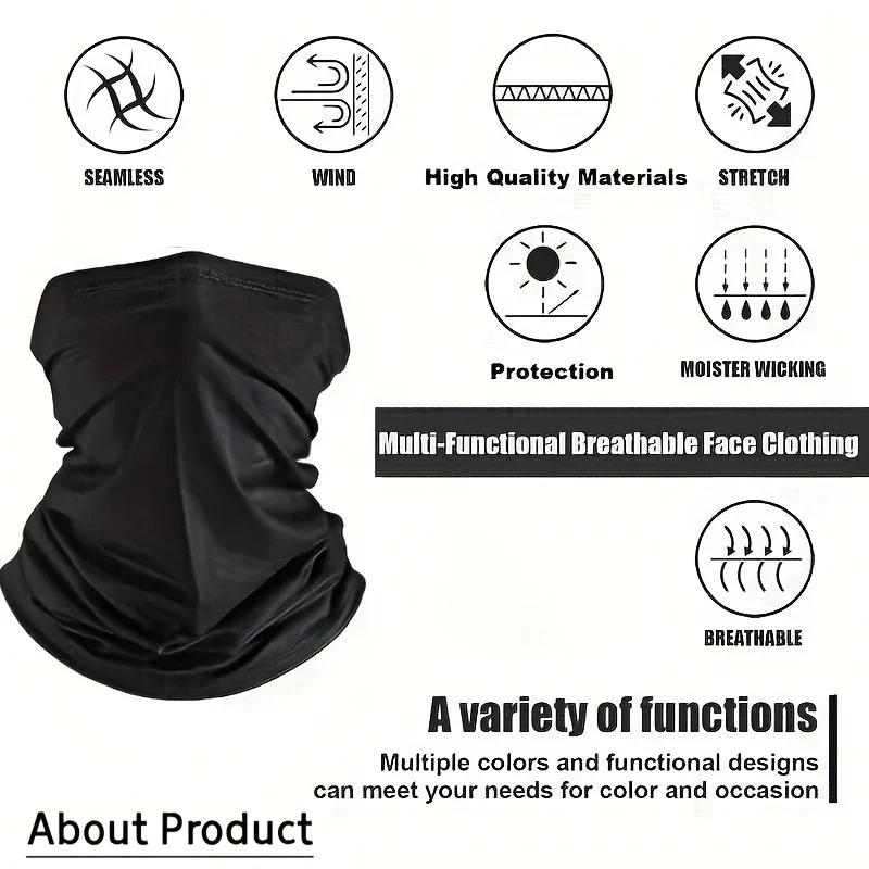 2PCS Cycling Mask Hiking Camping Hunting Running Neck Tube Scarf Bandana Bike Motorcycle Face Mask Bandana Magic Scarf Women Men