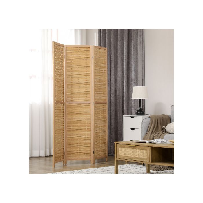 Screen - HOMCOM - 3 Panels - Bamboo - 120x170 Cm - Indoor