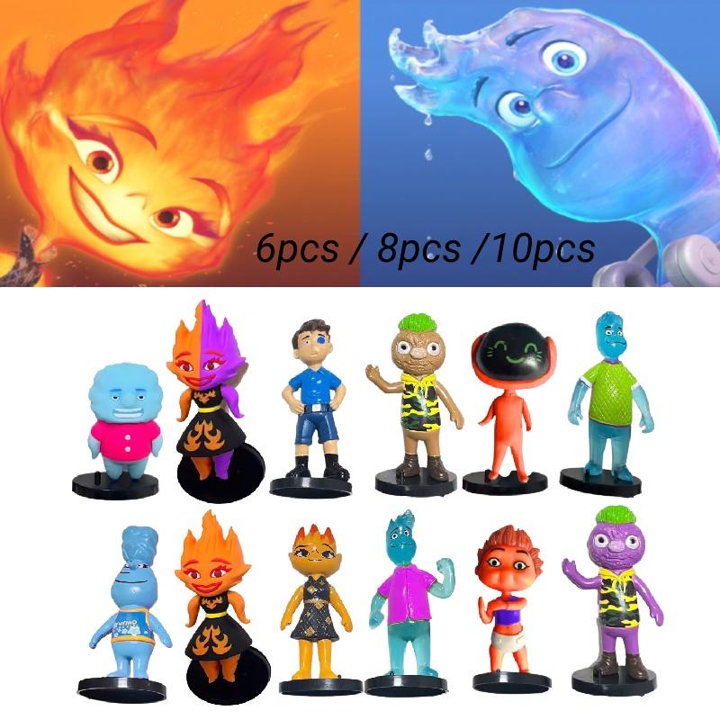 Figuras Crazy Element City de 6-9cm Com Base Pacote de 8 Brinquedos de PVC Sortidos Para Crianças 4-6)