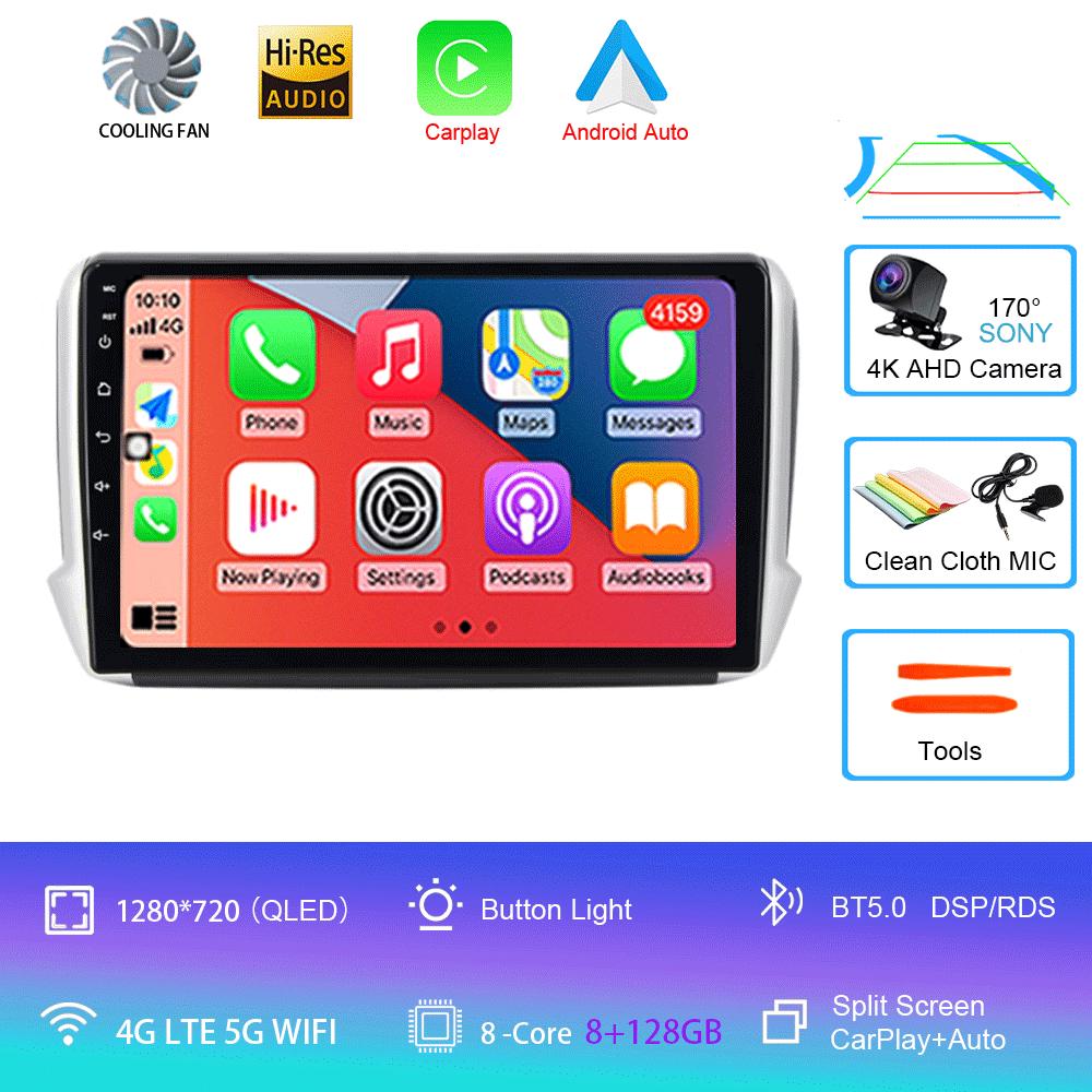 Android 14 For Peugeot 2008 208 Series 2012-2018 Car Multimedia Navigation GPS Carplay 2din Stereo Autoraido Radio 5G WIFI DSP