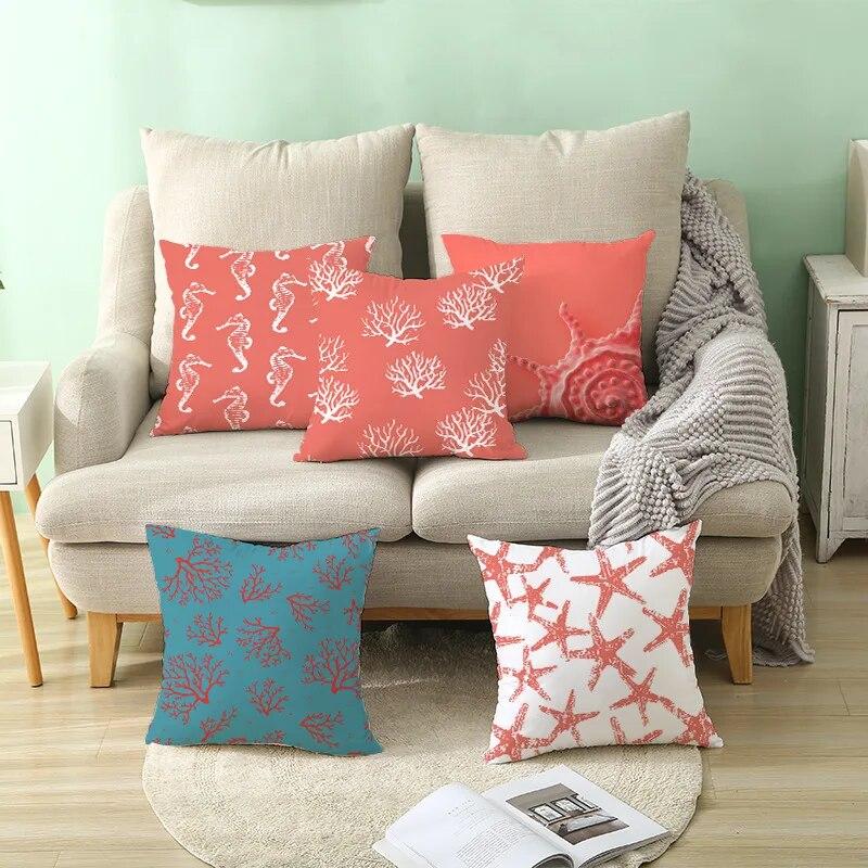 Living Coral Pillow Case   Peach Home Throw  Cover Cushion
