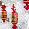 Christmas tree baubles 6 pcs candy PRL red gold plastic Christmas tree babka