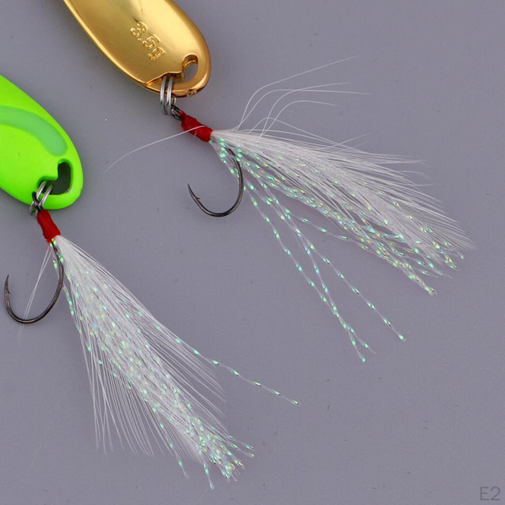 6 Pieces Artificial Fishing Spoon Baits With Barbed