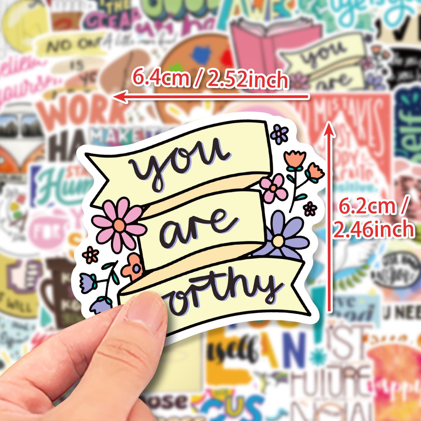 

50 вдохновляющих наклеек с текстом на видео, самодельные наклейки для багажа, скутера, ноутбука, стакана для воды, водонепроницаемые наклейки