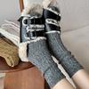 Cotton Knitting Women Socks Fashion Harajuku Retro Lady Girls Plush Thick Long Socks Autumn Winter Solid Color Casual Keep Warm
