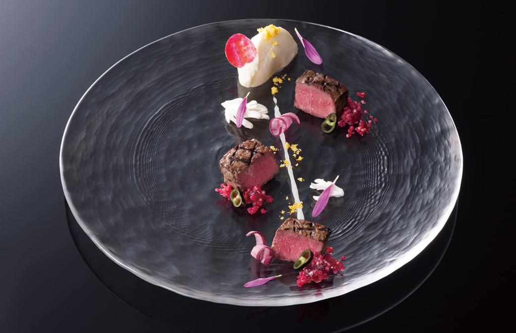 Toyo Sasaki Glass Universe Plate 270, Made in Japan, Large Round Plate, Glass Dish, Tableware, 46067