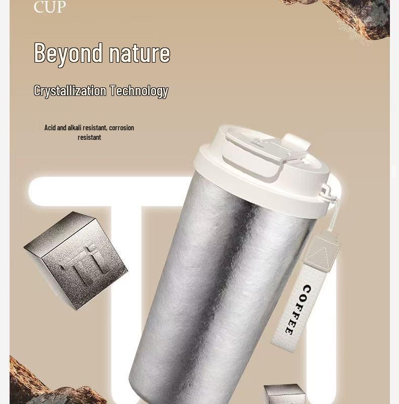 Luxury Lightweight Titanium Insulated Coffee and Tea Cup with Built-in Tea Infuser