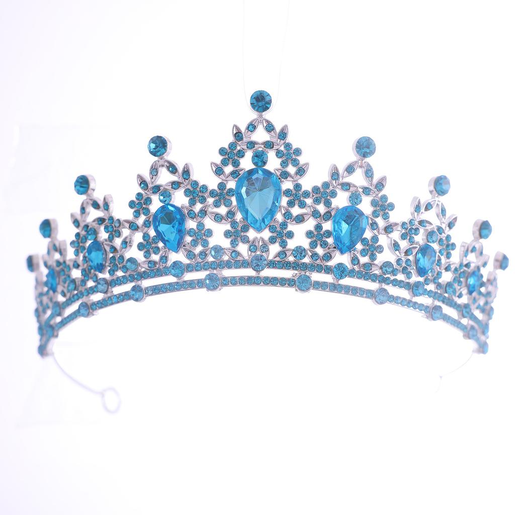 Bridal Headwear Green-Colour Women's Fashion Party Crown Girl Performance Tiaras