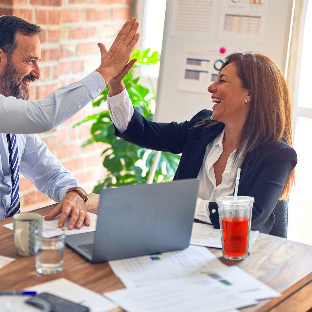 500ml Transparent Portable Outdoor Straw Cup Drinking Cup Water Bottle With Lid Drink Tea Milk Mug