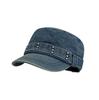 Retro Denim Flat Top Beret Women's Spring and Autumn Big Head Circumference Showing Face Small Peaked Cap Old Washed Hat Tide