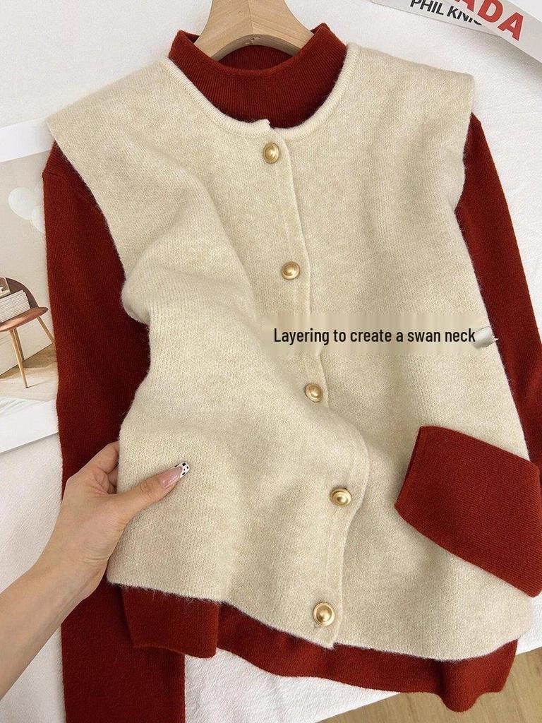 Korean Style Women's Slim Fit Semi-High Neck Sweater: Soft, Glutinous Autumn/Winter Pullover Knitwear Base Layer Top