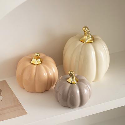 Keramik Handarbeiten Simulierte Kürbisstatue Handgefertigtes Kürbisornament Halloween Dekorative Accessoires Dekorative Figuren