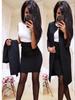 2022 Autumn/Winter European & American Women's Patchwork Solid Color Skirt Suit