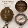 Engraved Compass Keepsake Gift for Men Custom Brass Navigation Compass
