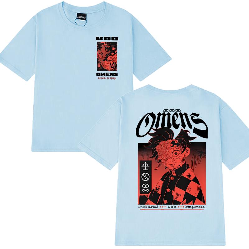 Gothic Bad Omens Démon oboustranný potisk tričko Pánské Dámské vintage Hip Hop streetwear Unisex 100% bavlna trička s krátkým rukávem