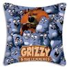 Federe Cuscino Orso Grizzly e Lemming Cartoni Animati Divano Decorativo Casa Stampa Fronte-Retro Peluche Corto Cuscino Carino