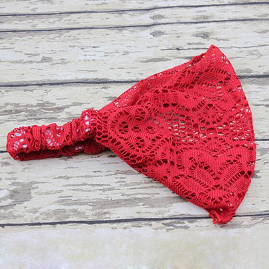 Flickors Mode Stretchig Bred Spets Pannband Turban Huvudduk Bandanas Hårband