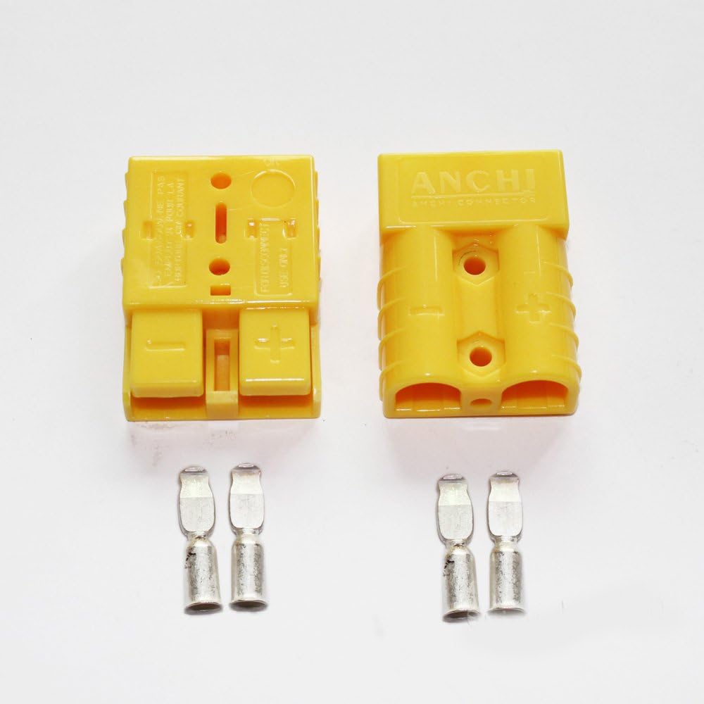 X-Haibei Battery Quick Connector Kit 50AMP Plug Connect Disconnect Winch Trailer Yellow (8AWG)