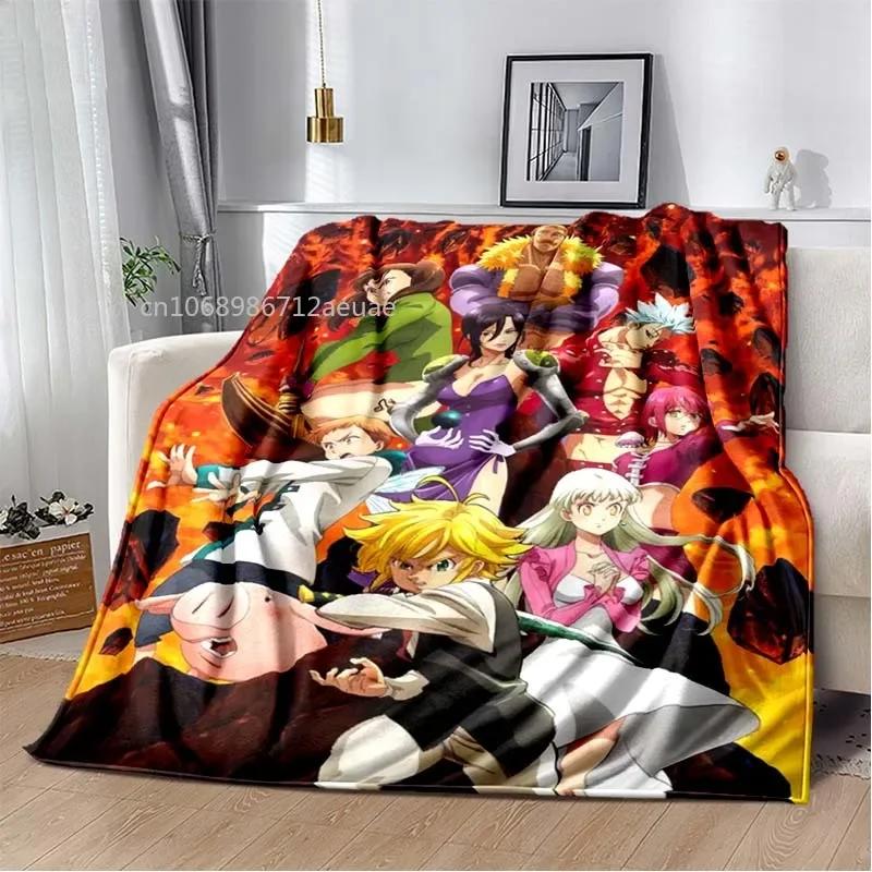 Thicken Blanket Anime The Seven Deadly Sins Printed Flannel Blankets for Beds Sofas Warm Bed Sheet Soft Blanket
