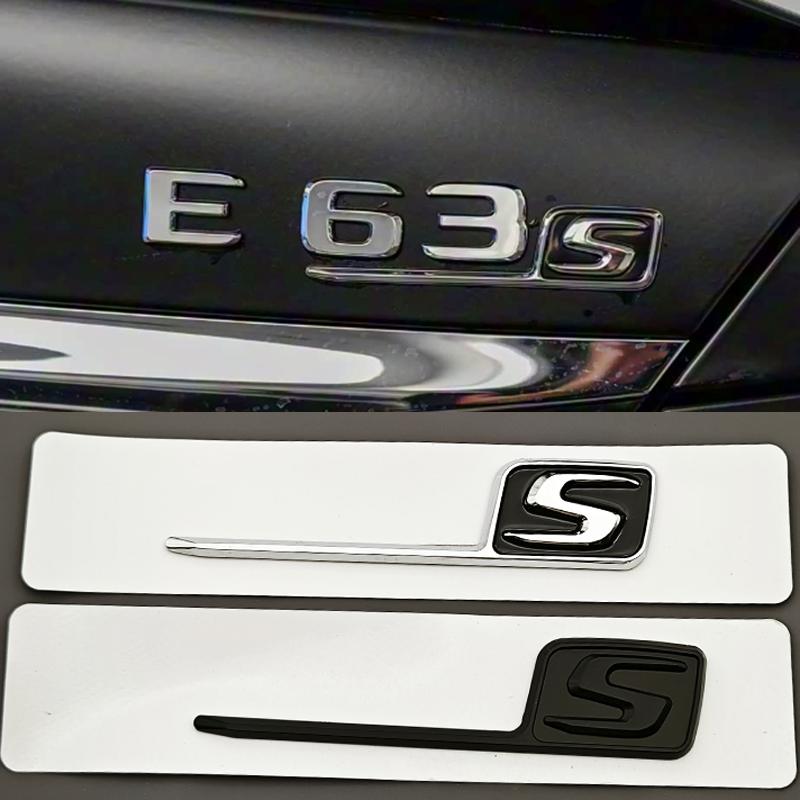 3D ABS Silver Yellow Black Logo S Badge Car Rear Trunk Emblem Sticker For Mercedes Benz AMG E63S GLC63S GLE63S GTS GT43S CLA45S